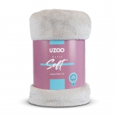 Manta Casal Uzoo Soft Microfibra 1,80 m x 2,00 m Lisa - Bege