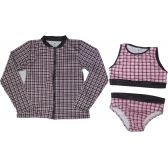 Conjunto de Praia Infantil 3 peças Proteção UV Tube Kids - Xadrez