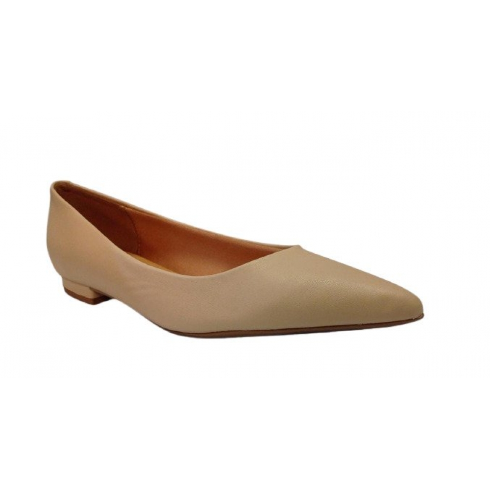 Sapatilha Feminina Vizzano Pelica Bico Fino Bege - Bege