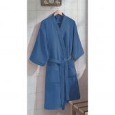 Roupão Adulto com Manga Dohler Velour Confort 100% Algodão - Azul