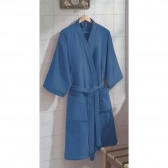 Roupão Adulto com Manga Dohler Velour Confort 100% Algodão - Azul
