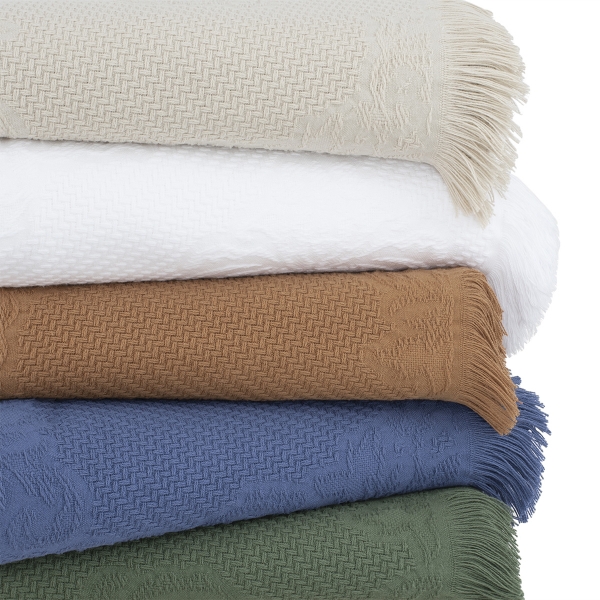 Colcha Solteiro Buddemeyer Medalhão com Franja - Bege - 1769