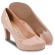 Sapato Feminino de Salto Verniz Vizzano - Bege