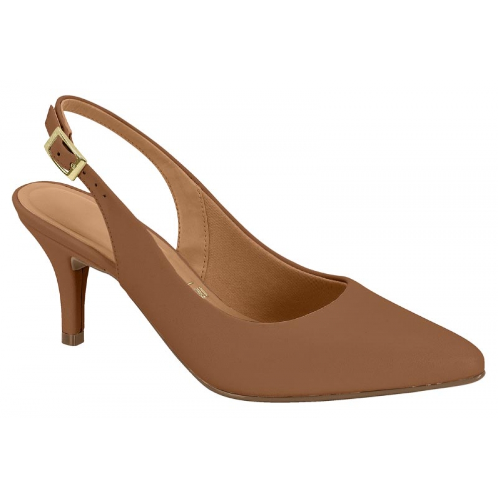 Scarpin Feminino Vizzano Salto Médio Bico Fino - Caramelo