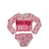 Conjunto Infantil de Praia Proteção UV Tube Kids - Rainha