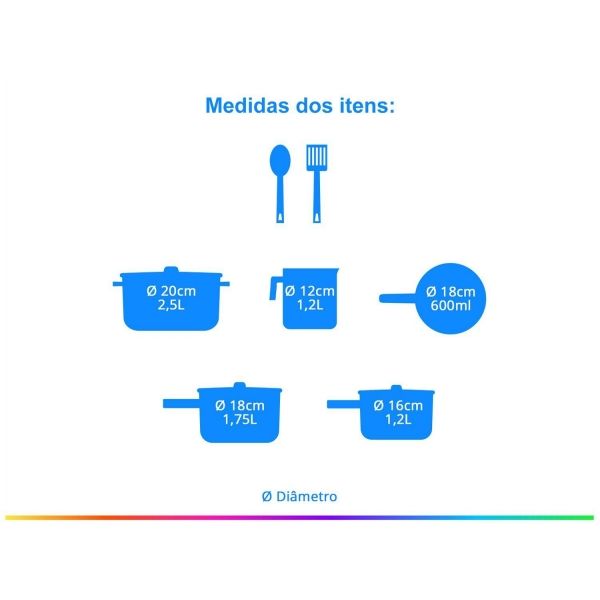 Jogo de Panelas Brinox Antiaderente Garlic 7003/401 Cacau