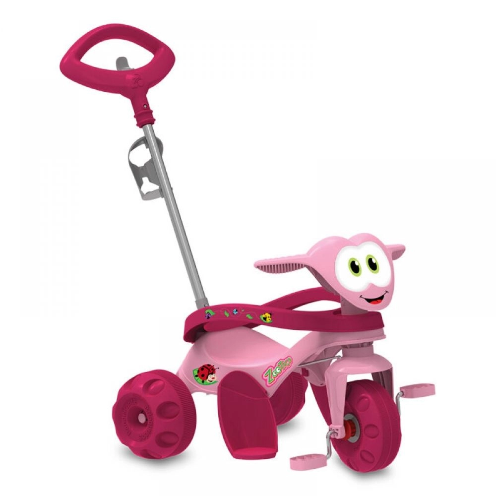 Triciclo Bandeirante Zootico Passeio e Pedal Joaninha - Rosa
