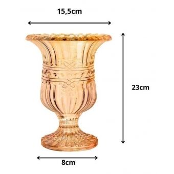 Vaso Fratello com Pé em Cristal Âmbar L´Hermitage