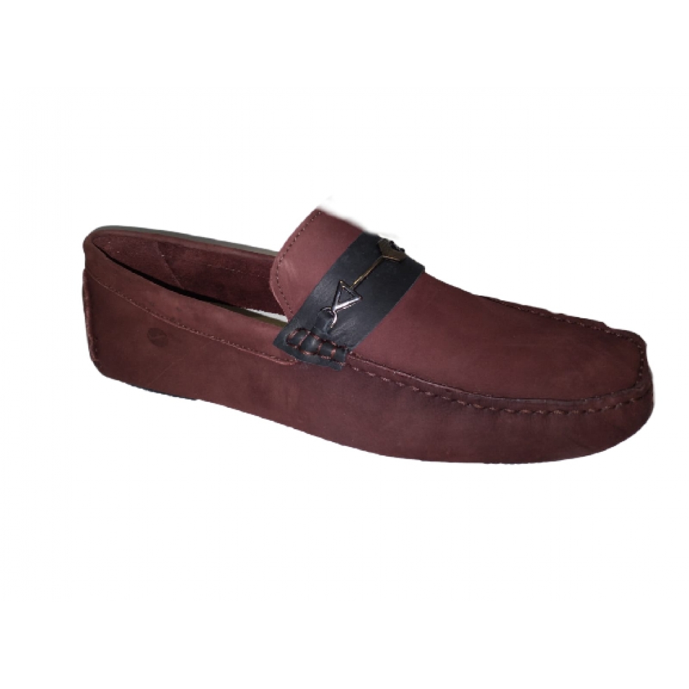 Mocassim Masculino Saullo 27015 em Camurça Bordo