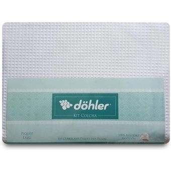 Colcha Piquet Solteiro Dohler 2 Peças Toque Macio