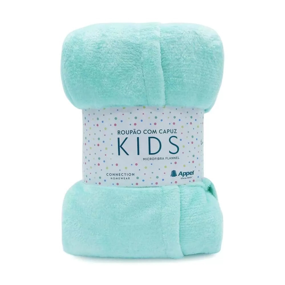 Roupão Kids com Capuz Appel Microfibra Flannel - Piscina
