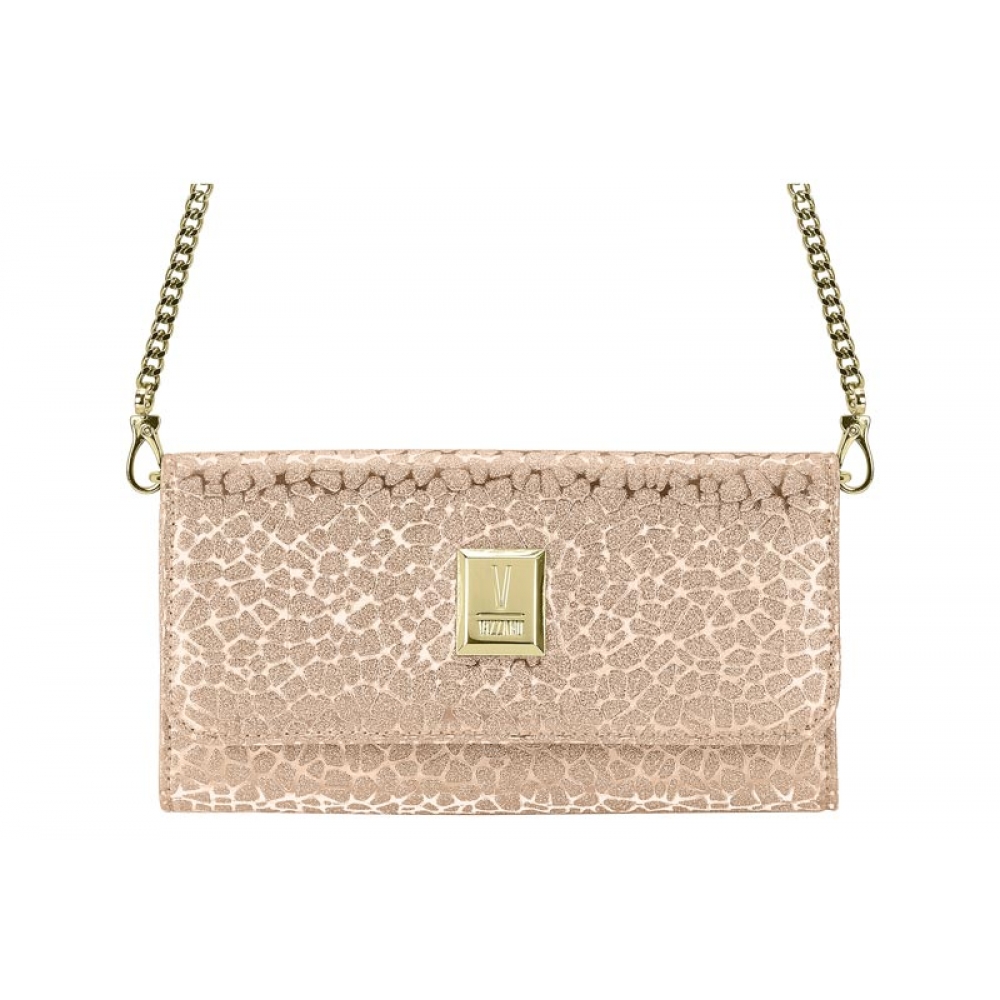 Bolsa Feminina Tiracolo Vizzano Shine Snake 10071.1 - Ouro Rosado