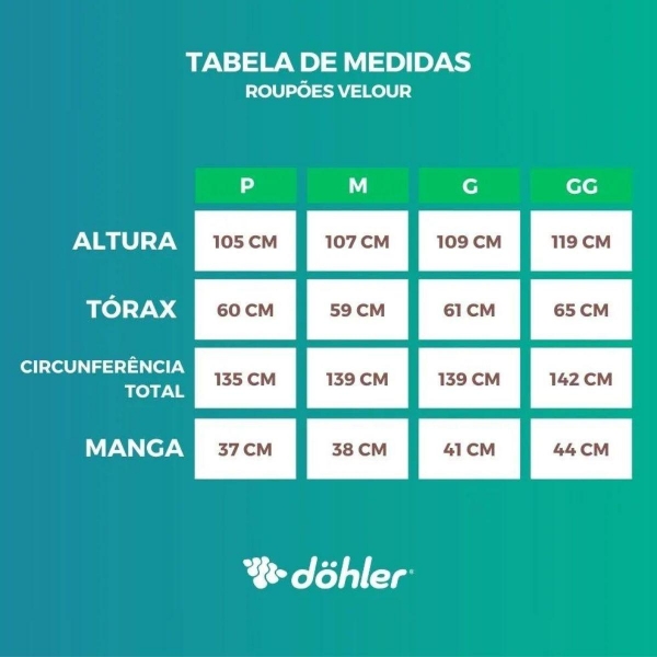 Roupão Adulto com Manga Dohler Velour Confort 100% Algodão - Azul