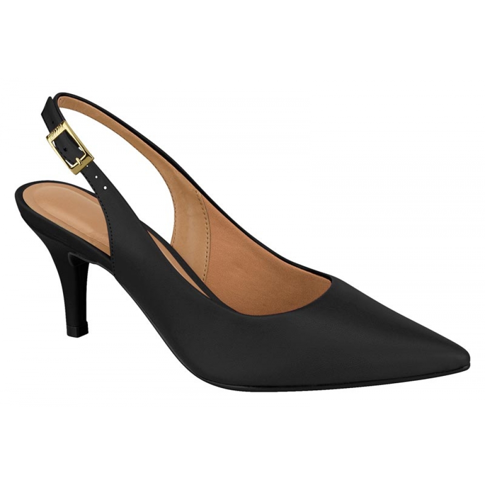 Scarpin Feminino Vizzano Salto Médio Bico Fino 1185.700 - Preto