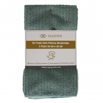 Pano Copa Kit 3 Pcs Microfibra Pratica 30x30