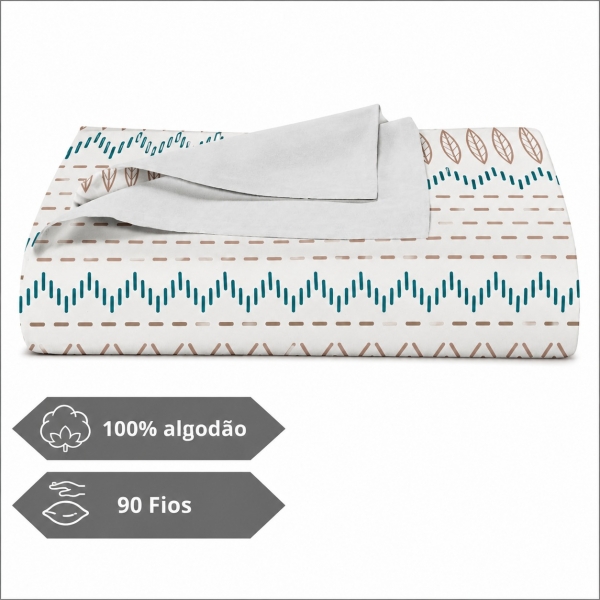 Colcha Casal Teka Allegro Plus 90 Fios 100% Algodão - Flutuar