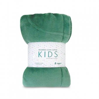Roupão Kids com Capuz Appel Microfibra Flannel