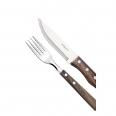 Conjunto para Churrasco Simonaggio 12 peças Inox e Madeira
