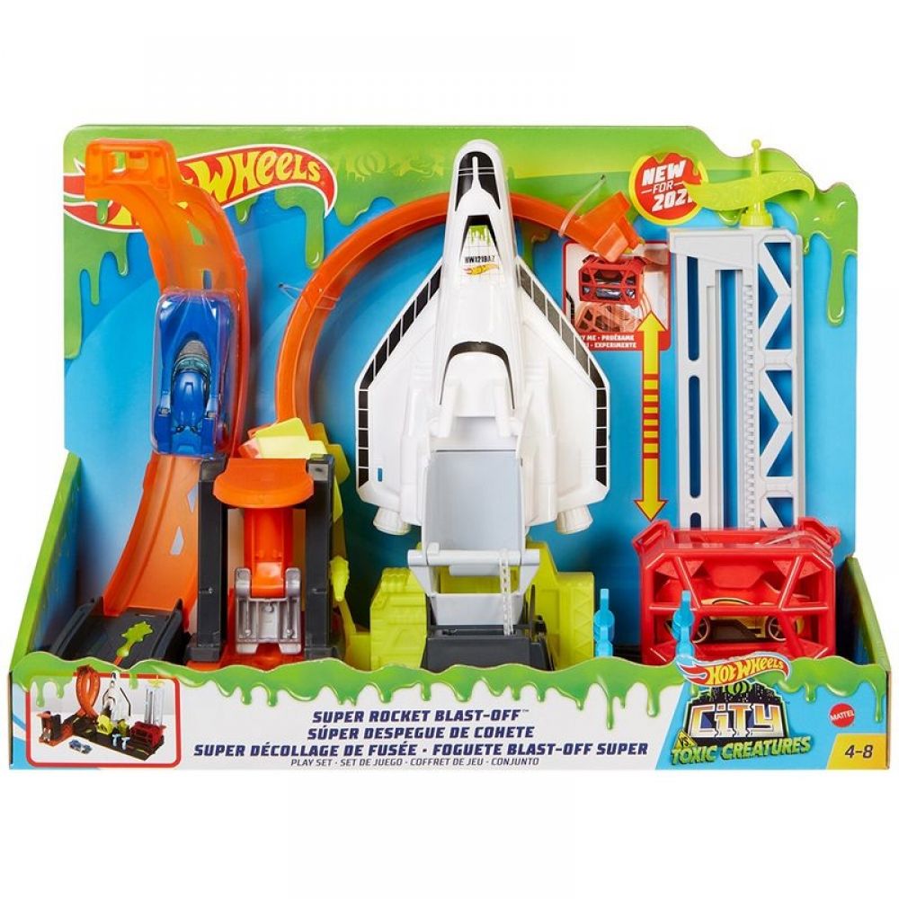Conjunto Hot Wheels City Super Decolagem de Foguete Mattel
