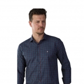 Camisa Social Manga Longa Baumgarten BGT Xadrez - 40022 Azul Marinho