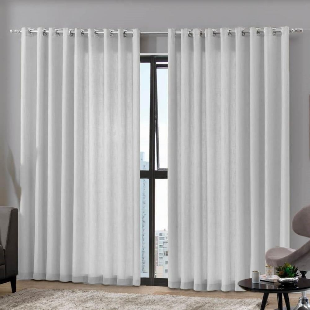 Cortina Duplex Mônaco 3,00 x 1,70 m Branco Bella Janela - Branco