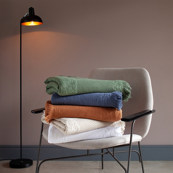 Colcha Solteiro Buddemeyer Medalhão com Franja - Branco - 1011