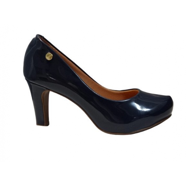 Sapato Feminino de Salto Verniz Vizzano Marinho - Marinho