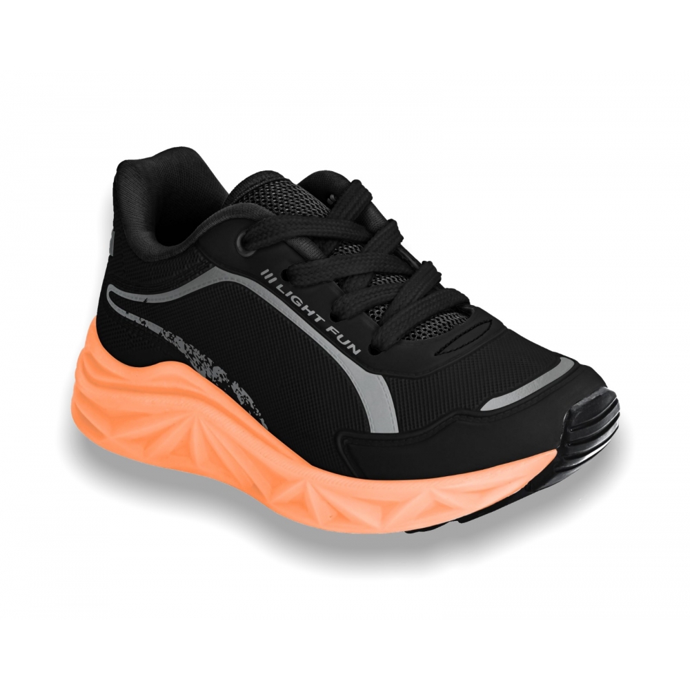 Tênis Infantil Menino Led Kidy Light Fun - Preto