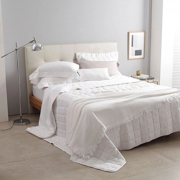 Jogo de Cama Casal Buddemeyer Damask Square Cetim 300 fios - Branco
