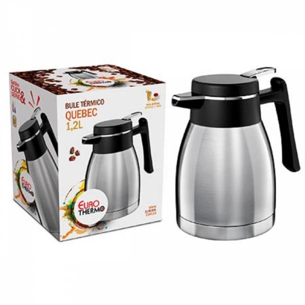 Bule Térmico Quebec 1.2 L Euro Home - Prata