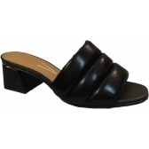 Tamanco Feminino Vizzano de Salto Bloco Malha Cirre - Preto