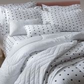 Jogo de Cama Queen 4 Peças Kacyumara Vida Bela Vintage Love - Black