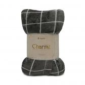 Roupão com Capuz Adulto Appel Charme Microfibra Flannel - Squares Grafite