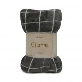 Roupão com Capuz Adulto Appel Charme Microfibra Flannel - Squares Grafite