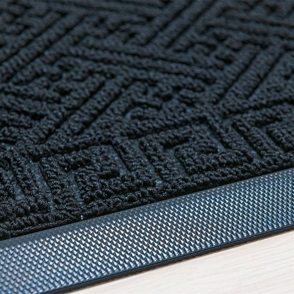 Tapete de Porta Retangular Lima 45 x 75 cm Niazitex - Preto