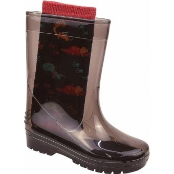 Galocha Infantil com Meias LueLua Cristal Preto Cano Longo