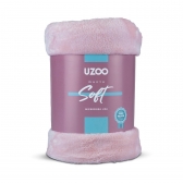 Manta Casal Uzoo Soft Microfibra 1,80 m x 2,00 m Lisa - Rosa