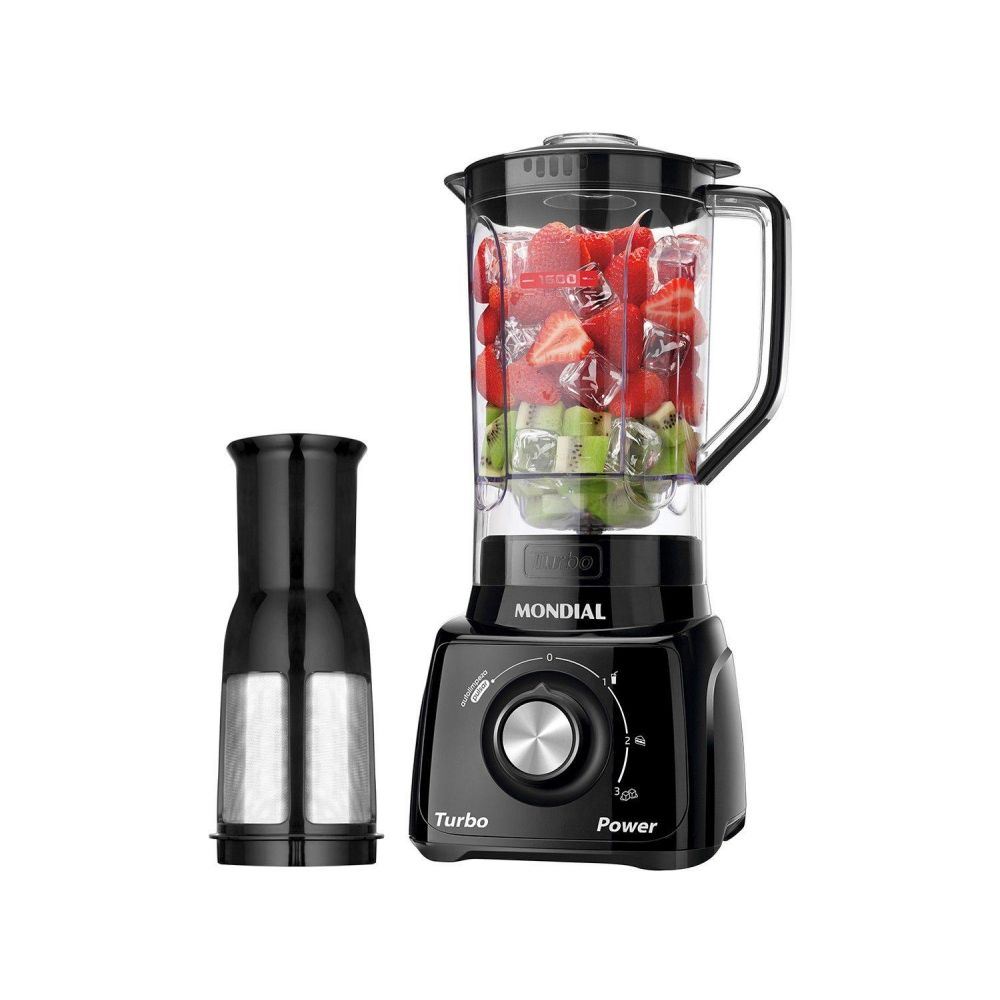 Liquidificador Mondial Turbo Power 500 watts L-99-FB com Filtro 3 Velocidades