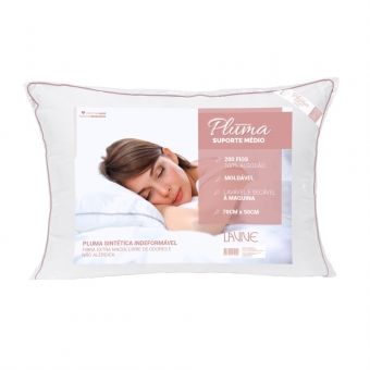 Travesseiro Suporte Médio Pluma Sintética 200 Fios Lavive