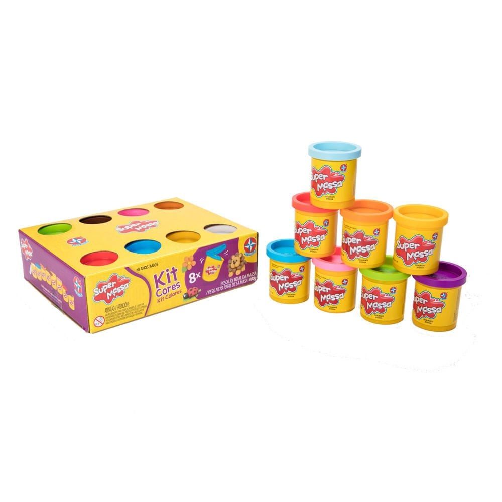 Massinha Super Massa kit 8 Cores Estrela