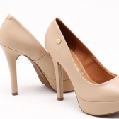 Scarpin Vizzano Salto Alto Meia Pata Creme - Creme