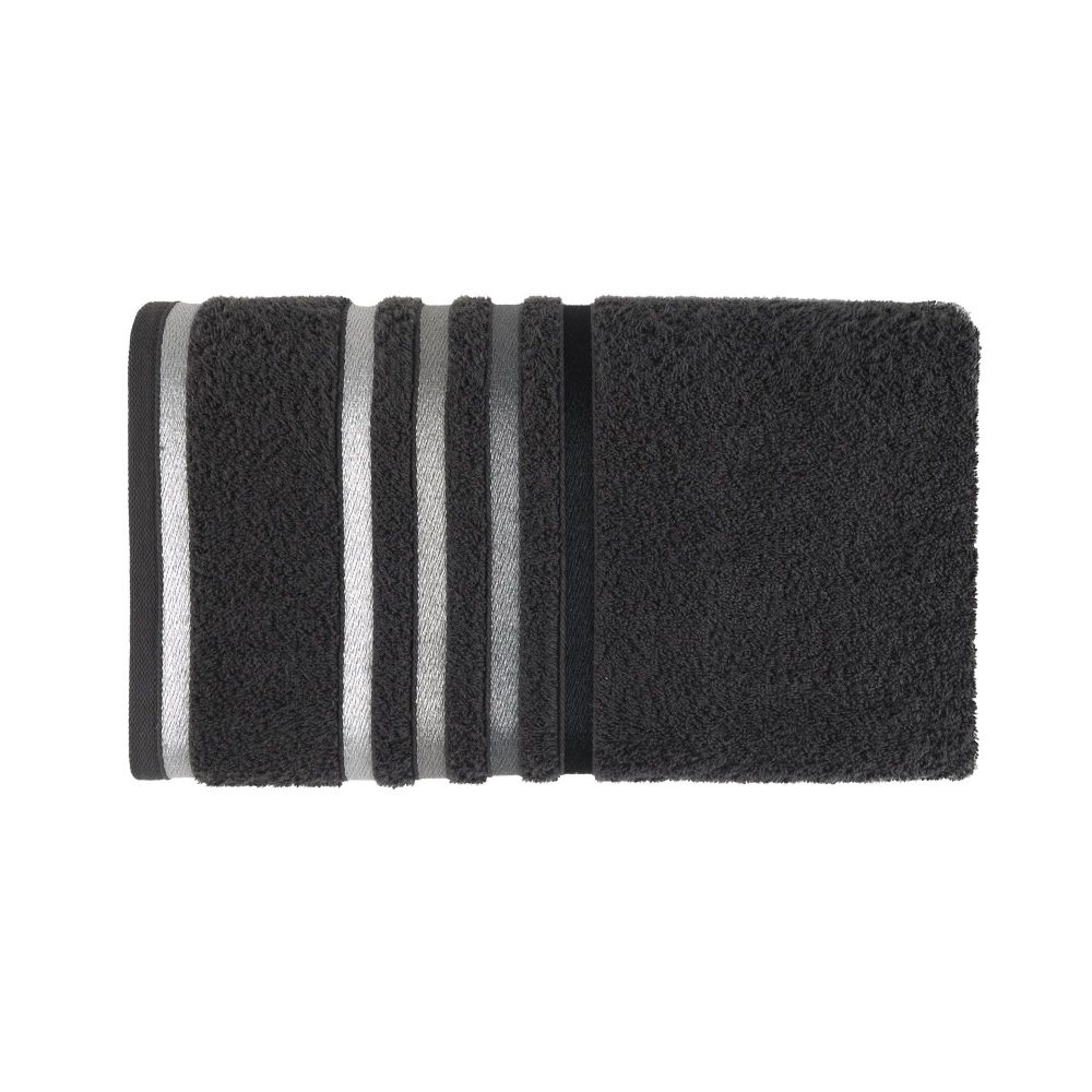 Toalha de Rosto Karsten Lumina Fio Penteado - Preto/Preto