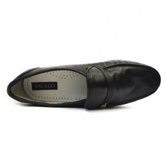 Mocassim Masculino Saullo 1200 em Couro Preto