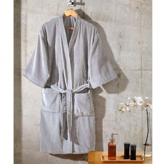 Roupão Adulto com Manga Dohler Velour Confort 100% Algodão