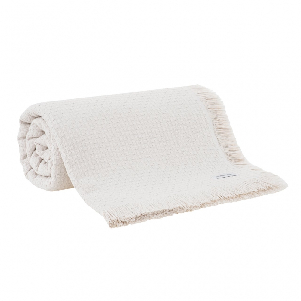 Colcha Solteiro Buddemeyer In Design com Franja - Bege - 1436