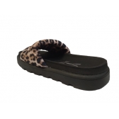 Sandália Feminina Flats Vizzano Lycra Onça Zurique - Bege