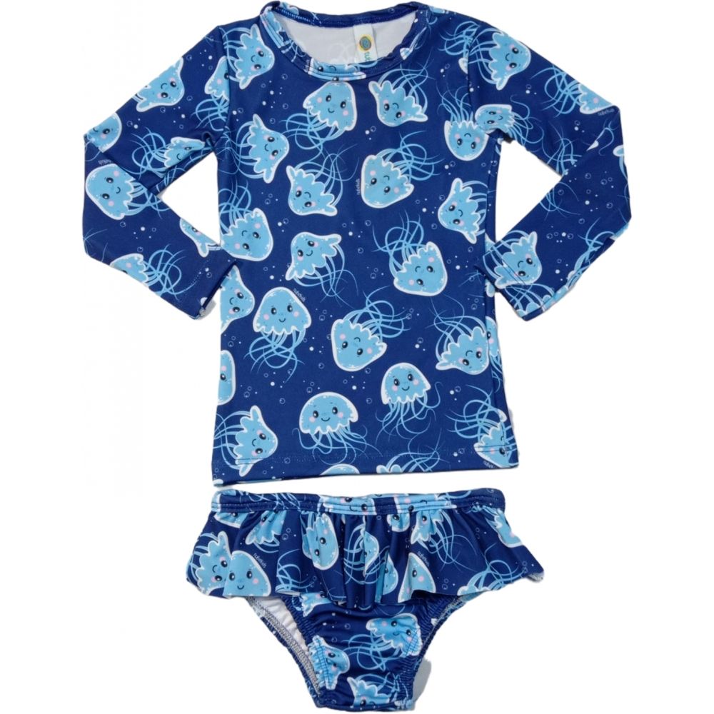 Conjunto Infantil de Praia Proteção UV Tube Kids - Água Viva