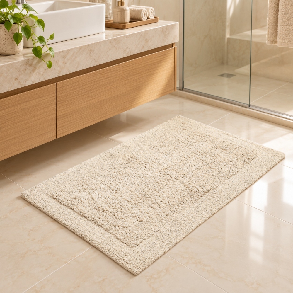 Tapete p/ Casa 48 x 80cm Allure Buddemeyer 100% Algodão - Bege 1084