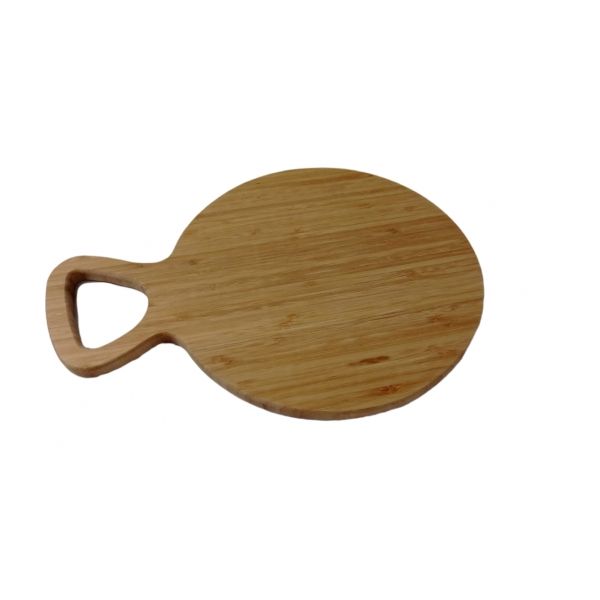Tabua de Cozinha Bamboo Redonda com Cabo 38x28 cm Homecook