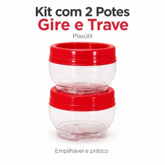 Kit 2 Potes Organizadores Gire E Trave 155ml Porta Temperos